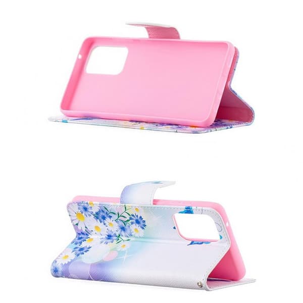 Plånboksfodral Samsung Galaxy A72 – Fjärilar och Blommor