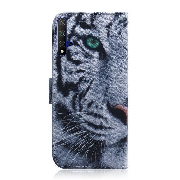 Plånboksfodral Huawei Nova 5T - Vit Tiger