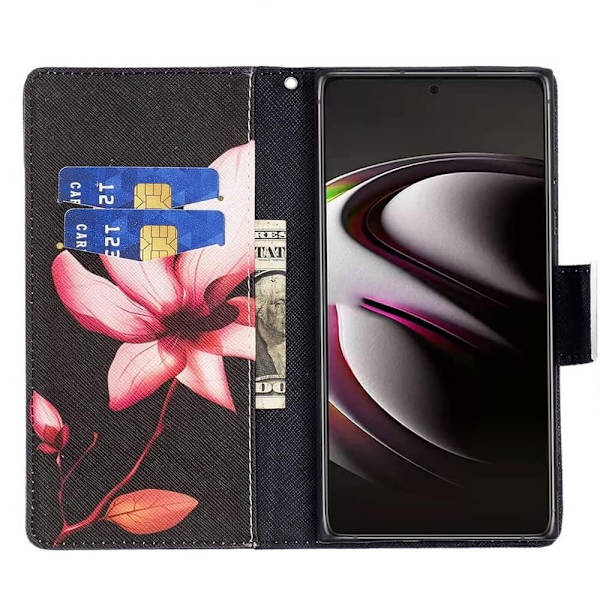 Lompakkokotelo Samsung Galaxy S24 Ultra - Vaaleanpunainen Kukka