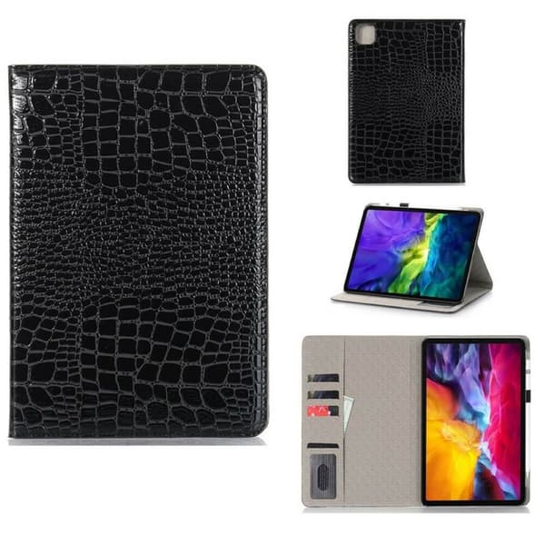 Plånboksfodral iPad Pro 11" (2021) Krokodilmönster Svart
