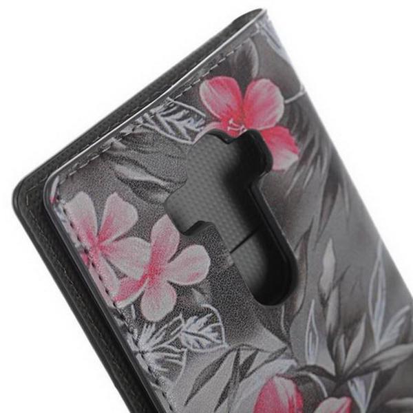 Plånboksfodral LG G4 - Svartvit  med Blommor