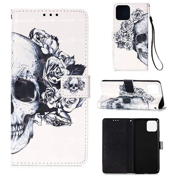 Plånboksfodral iPhone 15 Pro Max – Döskalle / Rosor