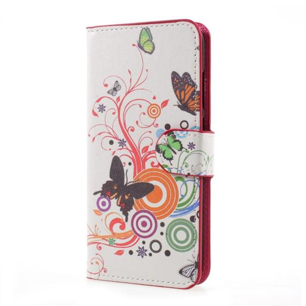 Plånboksfodral Huawei P10 Lite - Vit med Fjärilar