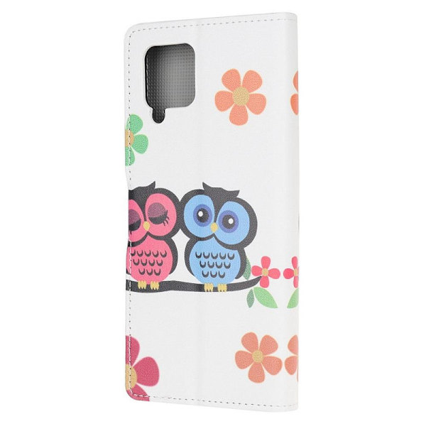 Plånboksfodral Samsung Galaxy A12 - Ugglor & Blommor