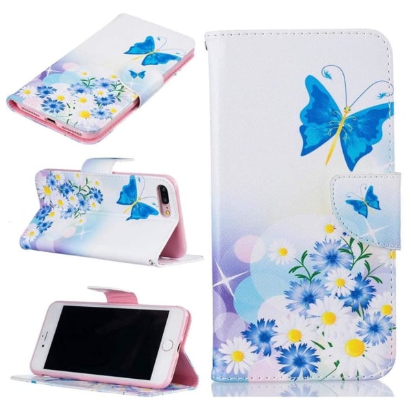 Plånboksfodral iPhone 7 Plus – Fjärilar och Blommor