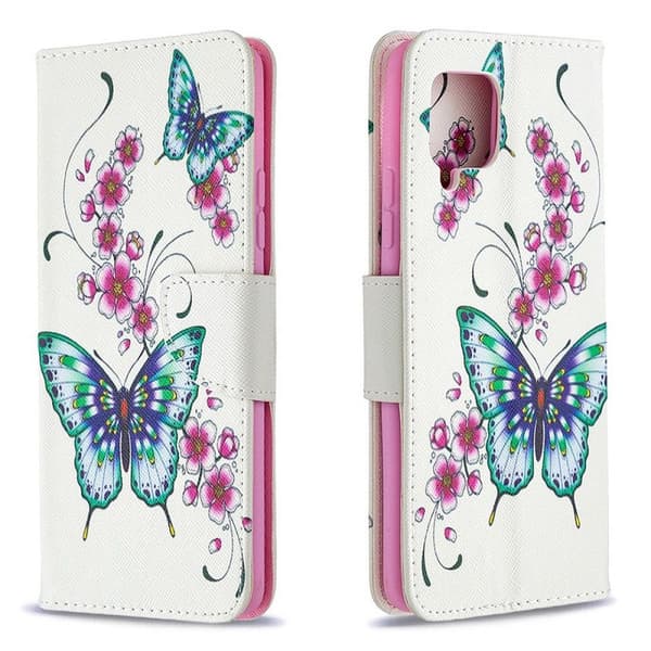 Plånboksfodral Samsung Galaxy A42 - Fjärilar och Blommor