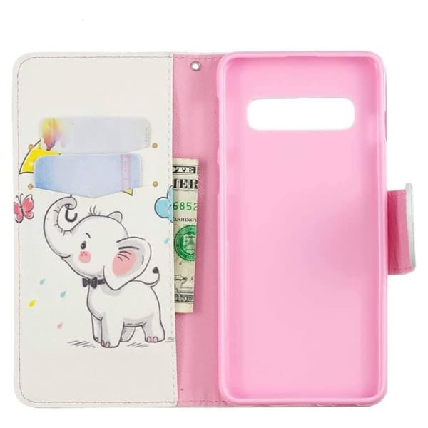 Plånboksfodral Samsung Galaxy S10 - Elefant med Paraply