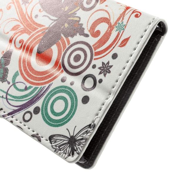 Plånboksfodral Sony Xperia X - Vit med Fjärilar