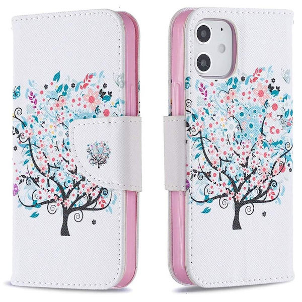 Lompakkokotelo iPhone 12 Mini - Värikäs Puu