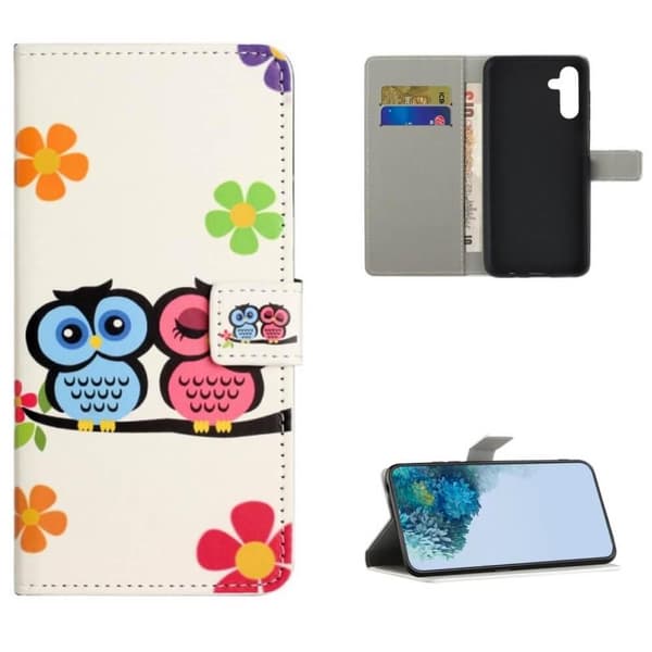 Plånboksfodral Samsung Galaxy A34 - Ugglor & Blommor
