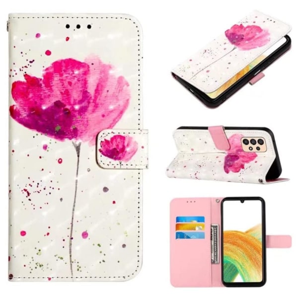 Lompakkokotelo Samsung Galaxy A23 - Vaaleanpunainen Kukka