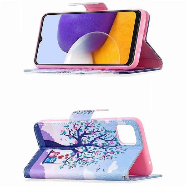Plånboksfodral Samsung Galaxy A03 – Ugglor på Gunga