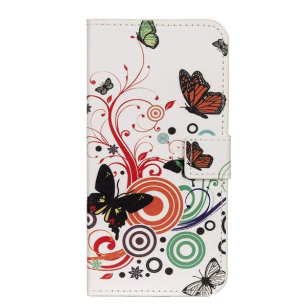 Plånboksfodral Motorola Moto G6 - Vit med Fjärilar