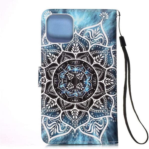 Plånboksfodral iPhone 15 – Blå Mandala