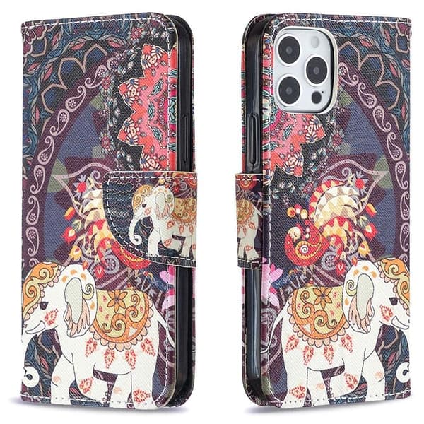 Lompakkokotelo iPhone 13 Pro Max - Intialainen / Elefantti