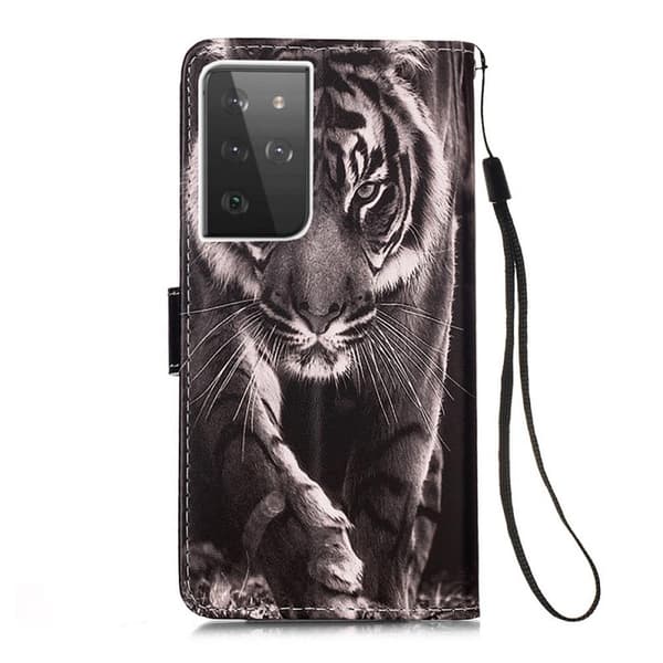 Plånboksfodral Samsung Galaxy S21 Ultra – Tiger