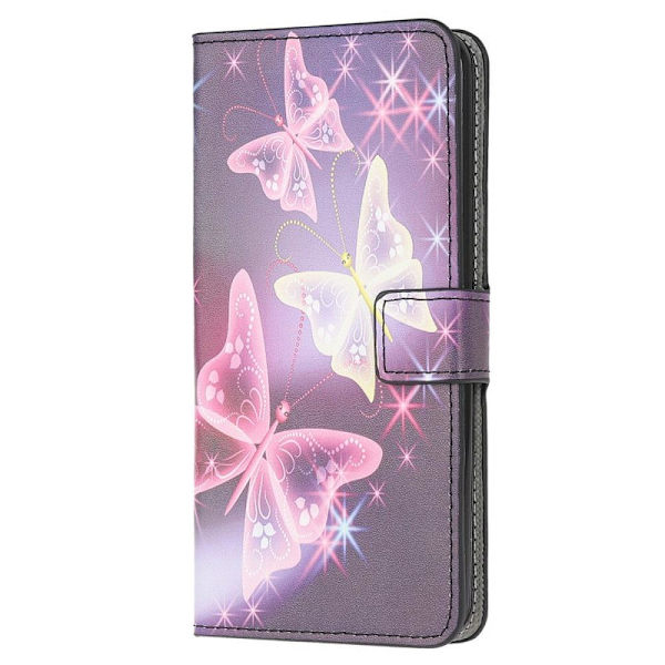 Plånboksfodral Samsung Galaxy A12 - Lila / Fjärilar