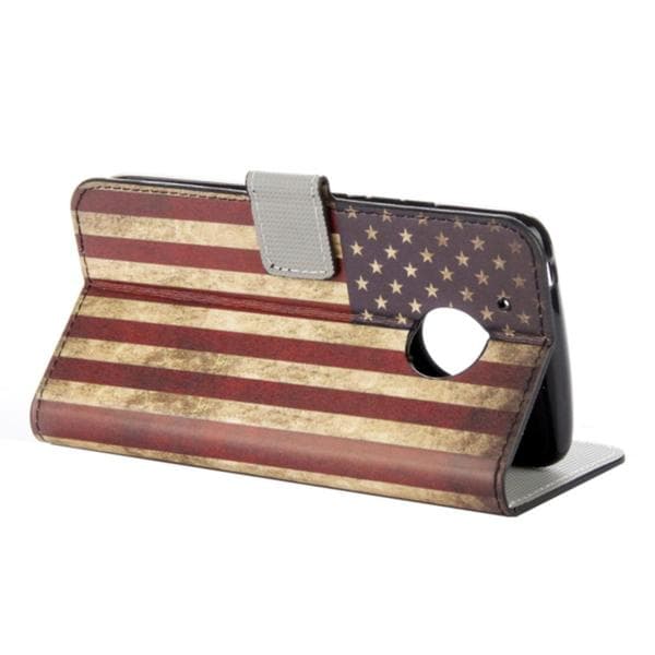 Plånboksfodral Moto G5 Plus - Flagga USA