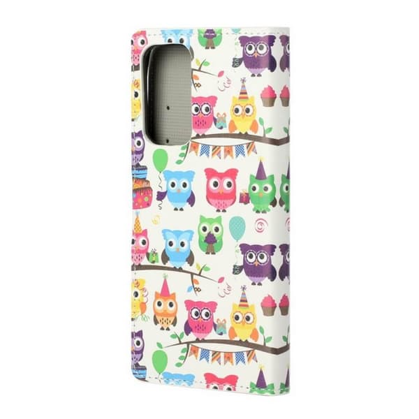 Lompakkokotelo Samsung Galaxy A23 - Pöllöt Juhlissa
