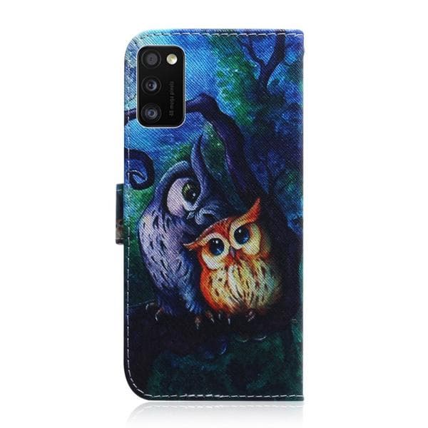 Lompakkokotelo Samsung Galaxy A41 - Pöllöt Kuunvalossa