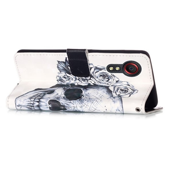 Plånboksfodral Samsung Galaxy XCover 7 - Döskalle / Rosor