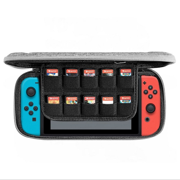 Slimmat Case/Väska till Nintendo Switch  (10 kortfack) grå