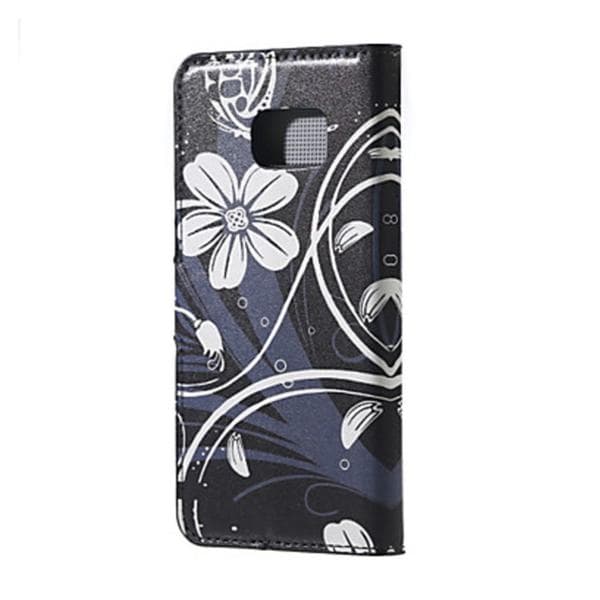Plånboksfodral Samsung Galaxy S7 Edge – Svart med Blommor