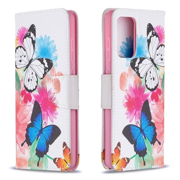 Plånboksfodral Samsung Galaxy A52 / A52s – Färgglada Fjärilar