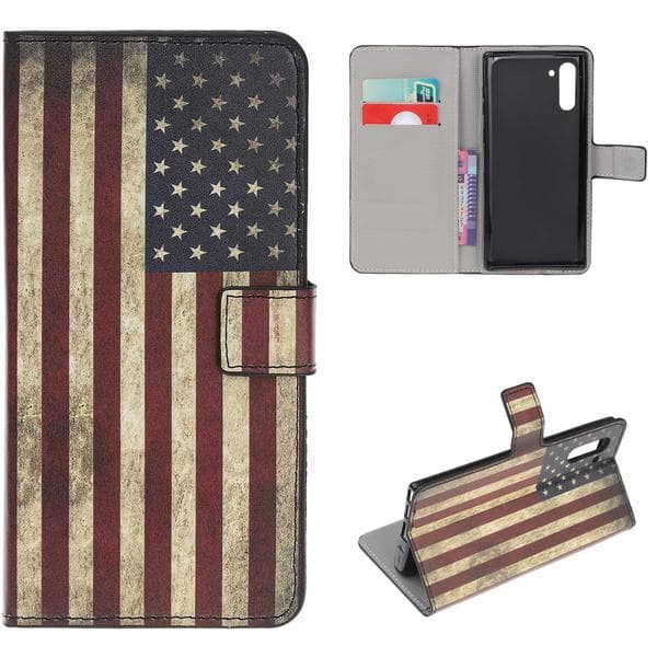 Plånboksfodral Samsung Galaxy Note 10 - Flagga USA