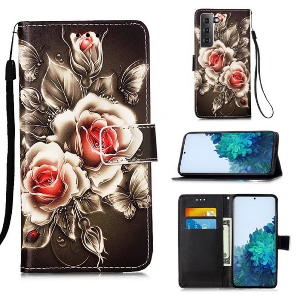 Lompakkokotelo Samsung Galaxy S21 FE - Ruusut