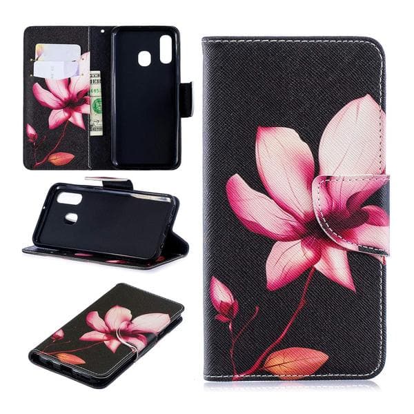 Plånboksfodral Samsung Galaxy A40 – Rosa Blomma