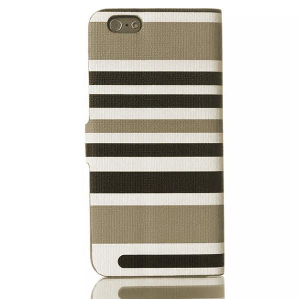 Plånboksfodral Apple Iphone 6 / 6S Plus - Linjer Svart & Brun