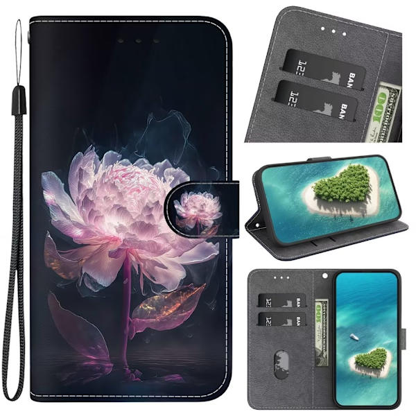 Plånboksfodral Samsung Galaxy A12 - Rosa Blomma