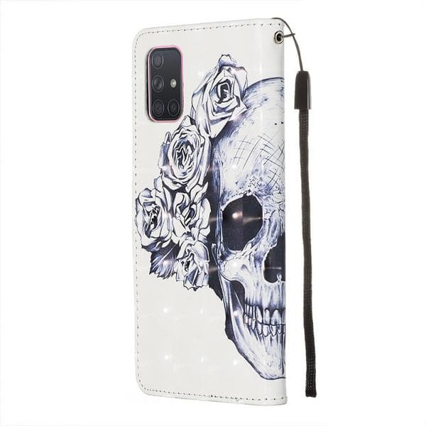 Lompakkokotelo Samsung Galaxy A51 - Pääkallo / Ruutu