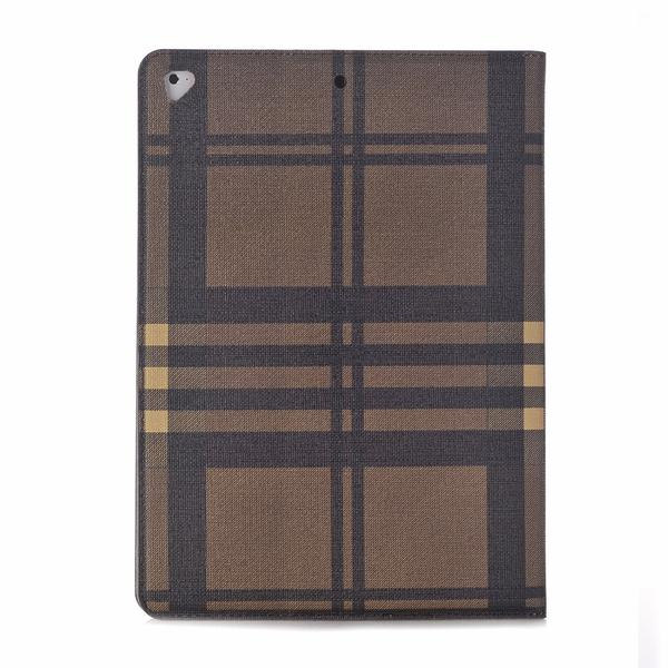 Plånboksfodral iPad 9,7" (2017/2018) - Rutmönster, 3 Färger Brun