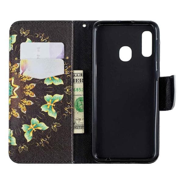 Plånboksfodral Samsung Galaxy A40 – Fjärilar I Cirkel