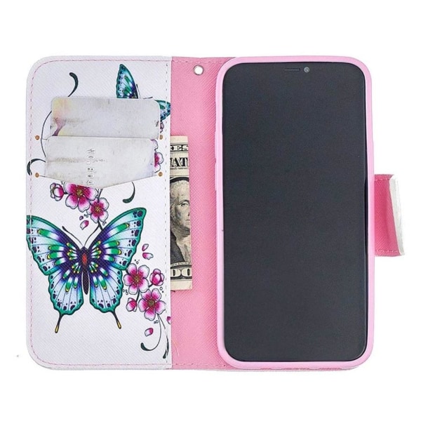 Lompakkokotelo iPhone 12 - Perhosia Ja Kukkia