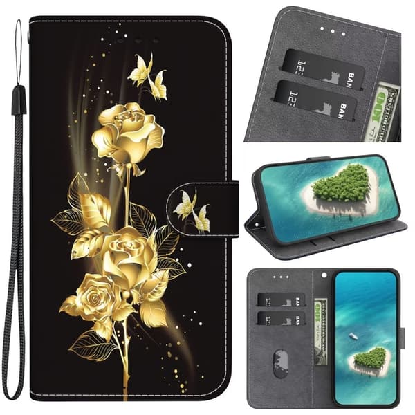 Plånboksfodral Apple iPhone 12 - Rosor Guld