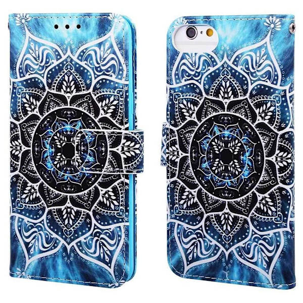 Plånboksfodral iPhone SE (2022) - Blå Mandala