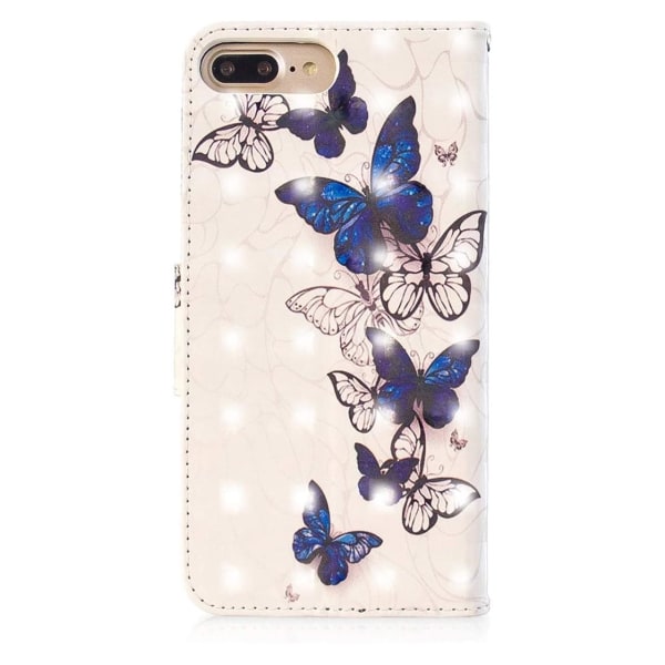 Plånboksfodral Apple iPhone 8 Plus – Blåa och Vita Fjärilar