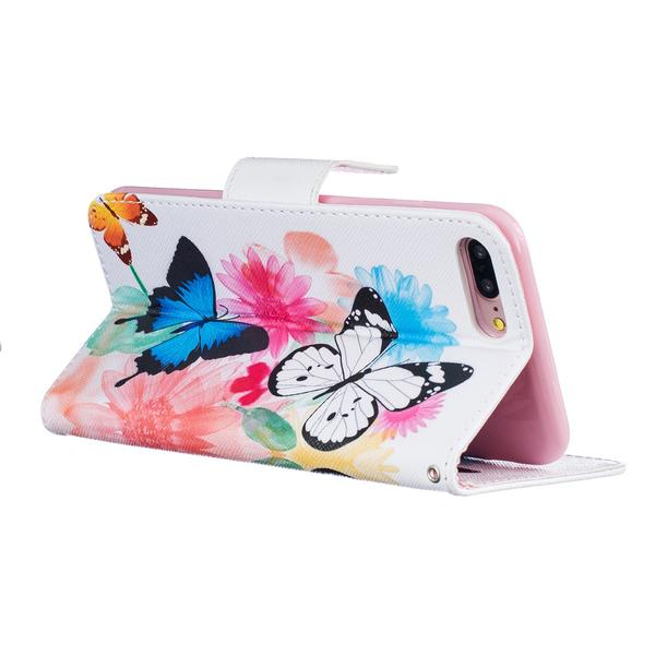 Plånboksfodral Apple iPhone 7 Plus – Färgglada Fjärilar