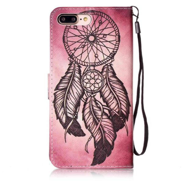 Plånboksfodral Apple iPhone 8 Plus – Drömfångare Rosa/Röd