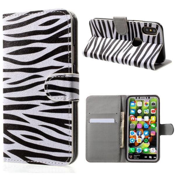 Plånboksfodral iPhone X / iPhone Xs - Zebra