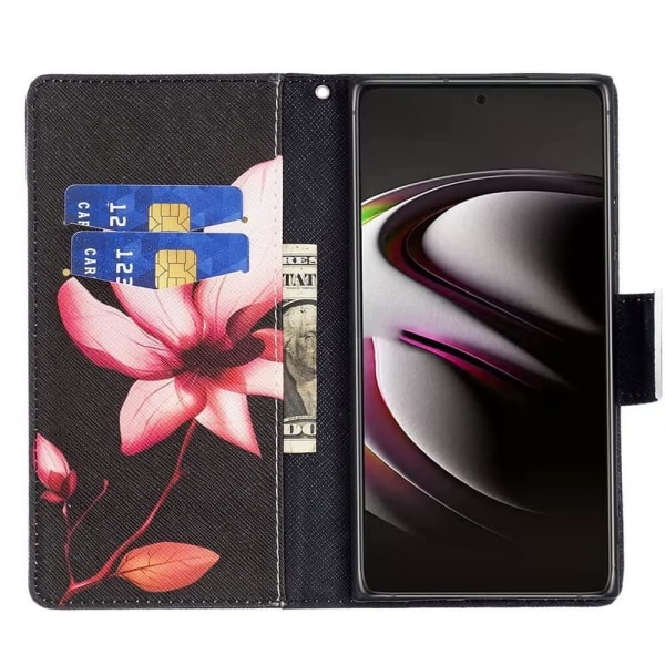 Lompakkokotelo Samsung Galaxy S22 Ultra - Vaaleanpunainen Kukka