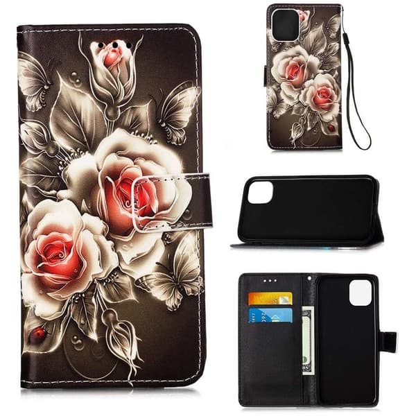 Plånboksfodral iPhone 14 – Rosor