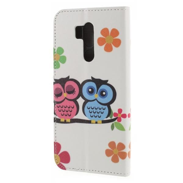 Plånboksfodral LG G7 ThinQ - Ugglor & Blommor
