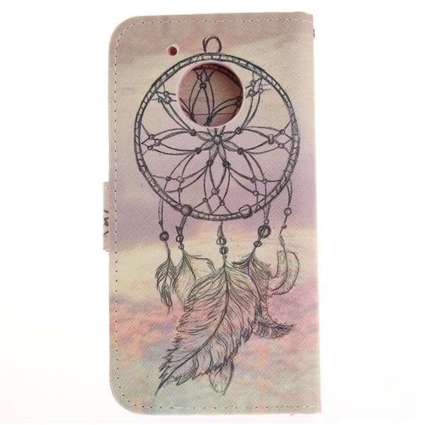 Plånboksfodral Moto G5 Plus – Drömfångare Beige / Dreamcatcher