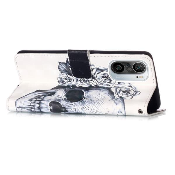 Plånboksfodral Xiaomi Mi 11i - Döskalle / Rosor