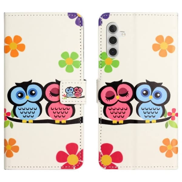 Lompakkokotelo Samsung Galaxy S23 - Pöllöt & Kukat