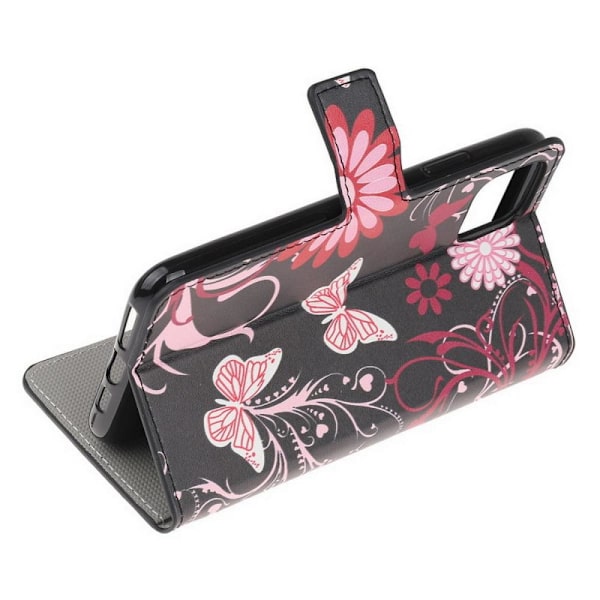 Plånboksfodral iPhone 14 - Svart med Fjärilar
